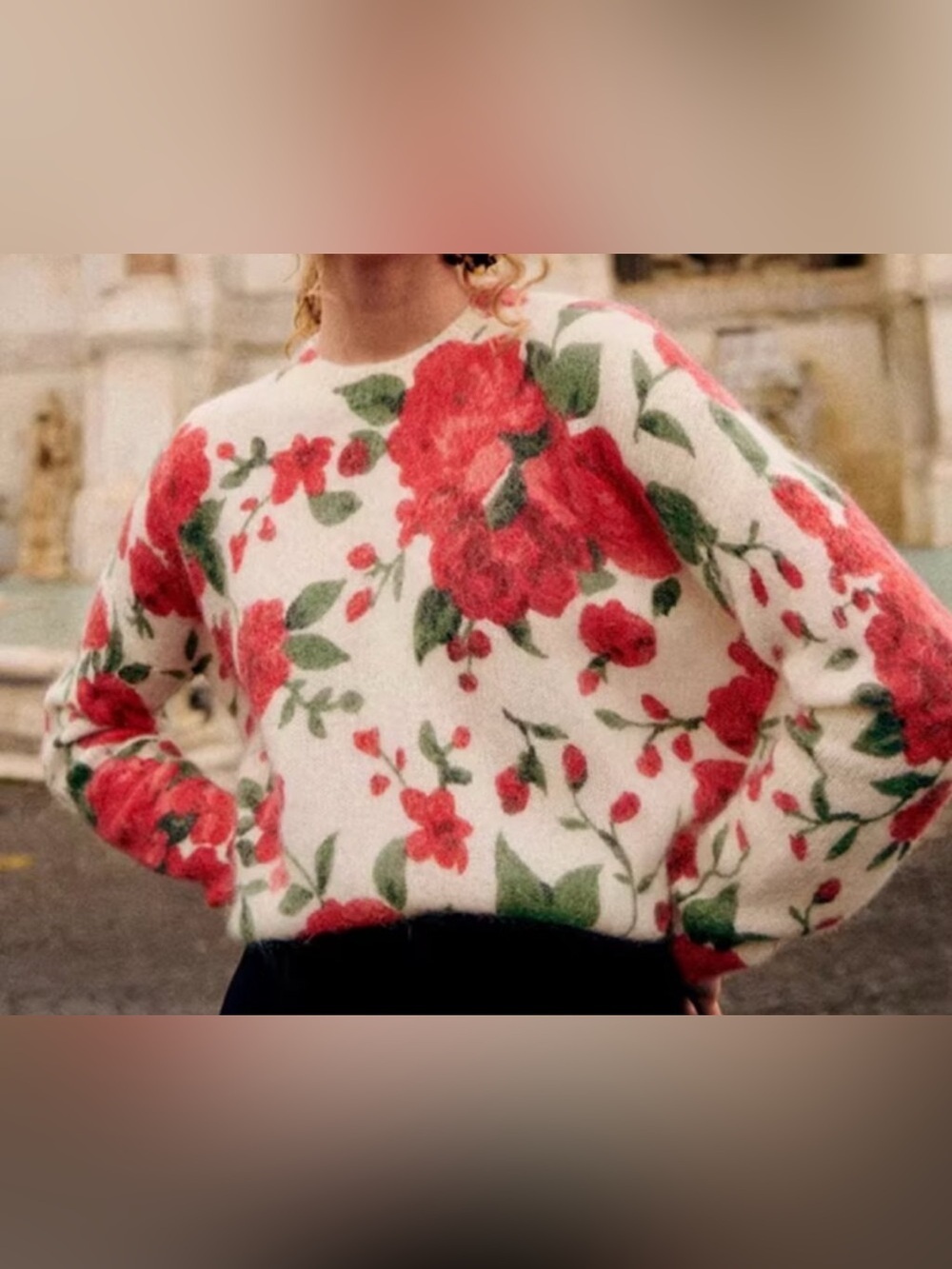 SEZANE Mann floral crewneck sweater jumper